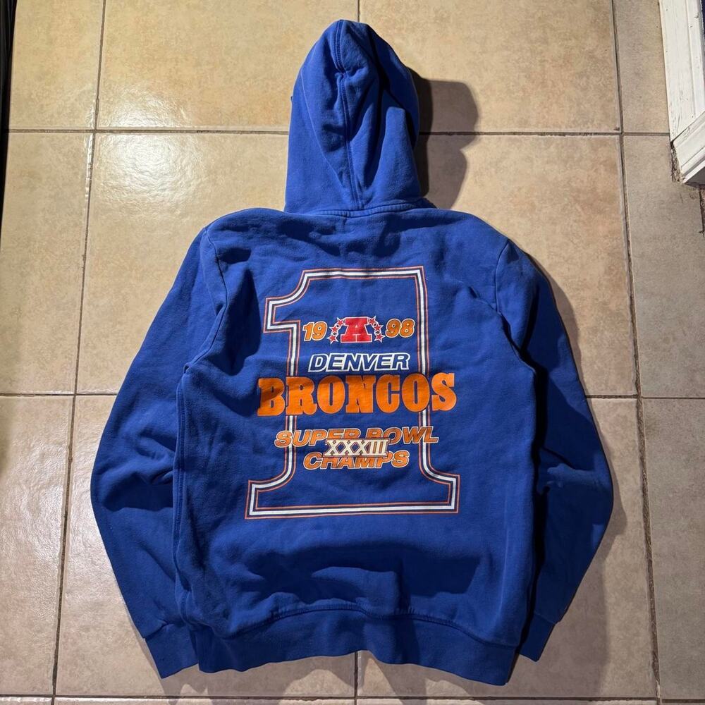 Y2k mitchell ness denver broncos blue hoodie Size M in Mens
